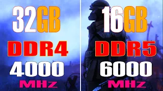 DDR5 16GB (6000MHz) vs DDR5 32GB (4000MHz) || 8 PC GAMES TEST ||