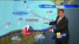 Arctic cold front moving through Maryland