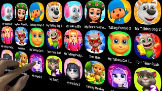 My Talking (Angela 2 + Tom 2 + Monkey + Dog 2 + Pocoyo 2 ) & Talking Tom (Time Rush + Hero Dash)