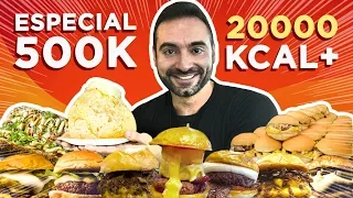 Epic 20,000 Calorie cheat day!! (4 challenges, free food!) [500k special]