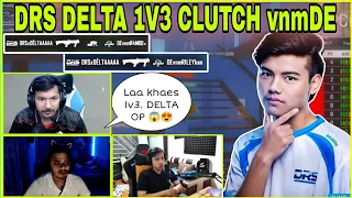 DRS DELTA 1v3 Clutch Against vnmDE | Streamers Reaction 🔥 | Clash with kvn #drsgaming