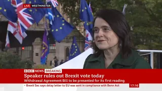 Speaker rules out Brexit vote today - Bronwen Maddox, BBC News