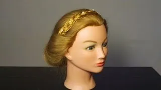 Прическа в греческом стиле. Greek Goddess Updo for medium hair tutorial