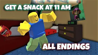 ROBLOX - Get a Snack At 11 AM - ALL ENDINGS [GASA11]