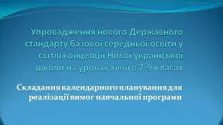 Планування навчального процесу з хімії в 7 класах за підручником О. Григорович, О. Недоруб