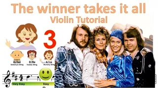 The winner takes it all by ABBA sheet music and easy violin tutorial