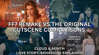 FINAL FANTASY 7 REMAKE VS. ORIGINAL Cloud Loves Aerith, Story & Behaviors Explained SPLIT SCREEN