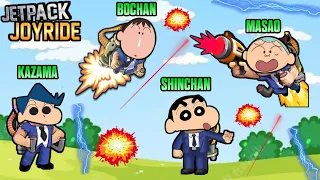 Shinchan vs bochan vs kazama vs masao in jetpack joyride 😱🔥 | shinchan playing jetpack joyride 😂🔥