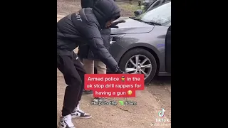 Armed police in the uk stop drill rappers for having a gun #shorts