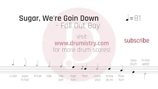 Fall Out Boy - Sugar, We're Goin Down Drum Score