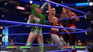 WWE2K22 SMACKDOWN XIA LI AND SHOTZI VS SHAYNA BASZLER AND NIA JAX