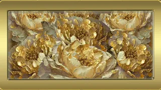 Frame TV Art Floral | Golden Roses, Vintage Oil, Framed Art Screensaver for TV