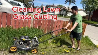 Lawn Cleaning, Grass Cutting, Calgary, Canada 🇨🇦.