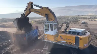 Liebherr 974 Excavator Loading Trucks With Coal - Sotiriadis/Labrianidis Mining