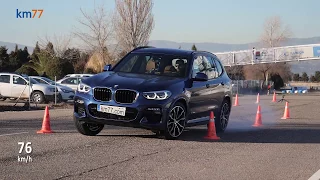 BMW X3 2018 - Maniobra de esquiva (moose test) y eslalon | km77.com