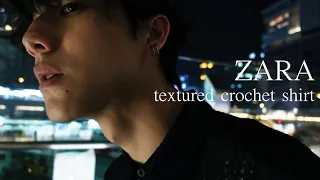 ZARA  textured crochet shirt
