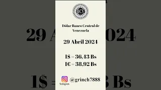 Dólar BCV HOY 29 Abril 2024 ✅