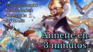 ANNETTE EN 3 MINUTOS 🔥como usar Annette, guía, tutorial-Arena Of Valor