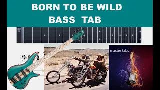 BORN TO  BE WILD  | STEPPENWOLF | bass Tab | #tutorial #Mastertabs#BestFreeYoutubeMusic# #rock