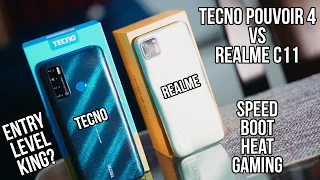 Tecno Pouvoir 4 vs Realme C11 | Best Entry level konsa? | Speed - Heat - Gaming and Boot test