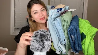 ASMR chatty clothing haul 💙 aggressive fabric tapping & scratching 💙