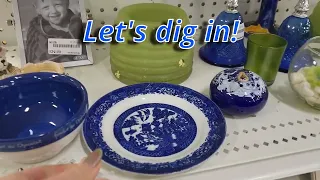 Thrift with me at WINS! Glassware, Antique Plates, Pottery, Collectibles MY THRIFTING HAUL 4K