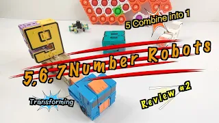 Number Robots Transforming Action Figure Toys Can Combine into 1 Big Robot with Weapons. Review #2