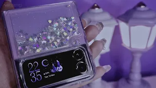 💤1 minute💤 asmr. unboxing samsung galaxy z flip4. 💜