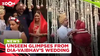 Dia Mirza and Vaibhav Rekhi's UNSEEN glimpses from their varmala ceremony, Vaibhav's daughter & more