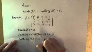 The rank nullity relation and examples