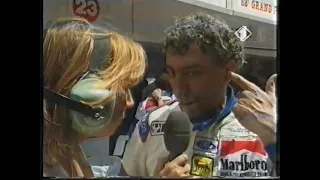 1994 F1 Monaco GP-Q2 - Pierluigi Martini & Michele Alboreto interview with 4 minutes left (ITA)