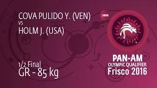 1/2 GR - 85 kg: J. HOLM (USA) df. Y. COVA PULIDO (VEN), 3-0