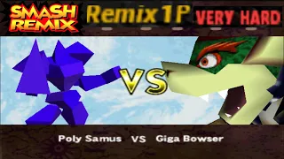 Smash Remix - Classic Mode Remix 1P Gameplay with Polygon Samus (VERY HARD)