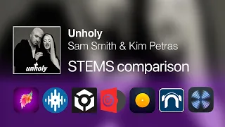 STEMS comparison (Unholy) - NUO-STEMS 3.0.0, Serato, RekordBox, Virtual DJ, djay Pro, RipX,  RX 10