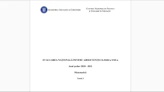 Evaluare Nationala 2021 - Testul 3 - Teste antrenament - Clasa a 8-a