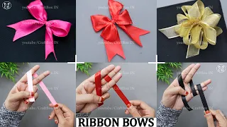 DIY Ribbon Bows | Easy Satin Ribbon Bows making tutorials | Ribbon crafts