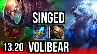 SINGED vs VOLIBEAR (TOP) | 3.1M mastery, 400+ games, 4/2/7 | KR Diamond | 13.20