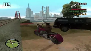 GTA San Andreas - CJ with machine gun vs six stars army