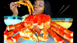 10LB KING CRAB SEAFOOD BOIL MUKBANG | ASMR EATING WHOLE KING CRAB SEAFOOD MUKBANG | ALFREDO SAUCE