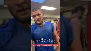 Khabib says Less Coffee and Phone More Showing Team Javier #shorts