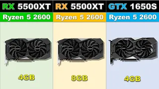 RX 5500 XT 4G vs RX 5500 XT 8G vs GTX 1650S Latest Games 2019 Benchmarks