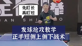 发球抢攻教学！正手短战术！先盯长再盯短！