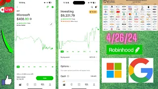 $9,000 Robinhood & Webull Portfolio Update | MSFT & GOOGL +10% 📈|4/26/24| #robinhood #optionstrading