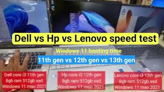 dell vs hp vs lenovo speed test | dell i3 11th gen | hp i3 12th gen | lenovo i3 13th gen | Windows