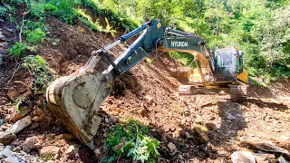 Mountain Road Construction Live! Watch as This Excavator Works Its Magic | Excavator Planet