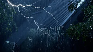 FALL ASLEEP FAST in MINUTES with Torrential Rain on Metal Roof & Powerful Thunder Sounds at Night