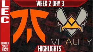 FNC vs VIT Highlights | LEC Summer 2023 W2D3 | Fnatic vs Team Vitality