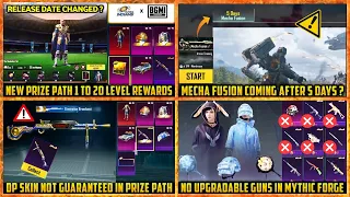 🔴 New Prize Path 1 to 20 Level All Rewards in BGMI | Bgmi 3.2 mythic forge | Mecha Fusion Glitch ?