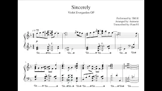Animenz - Sincerely (Violet Evergarden OP) [Piano Transcription]