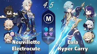 Neuvillette C3 Electrocute & Eula C6 Hyper Carry - Abyss 4.5 Genshin Impact - Floor 12 9 stars